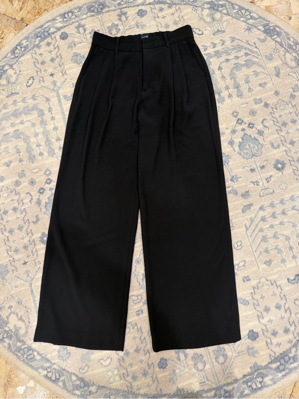GAP Black High-Rise Wide-Leg Trousers